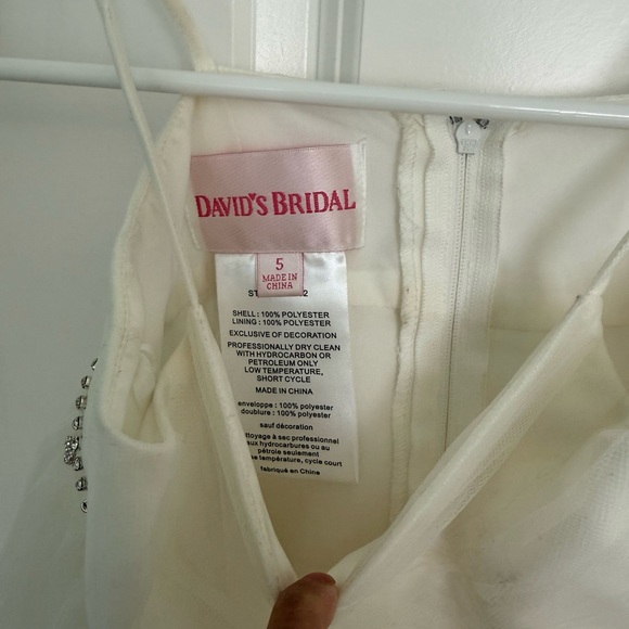 David's Bridal Ivory Kids Dress with Silver Accents - Picture 3 of 5